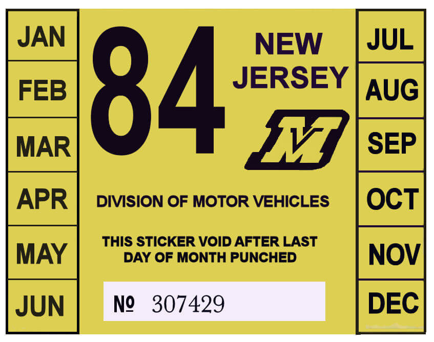 (image for) 1984 New Jersey Inspection Sticker